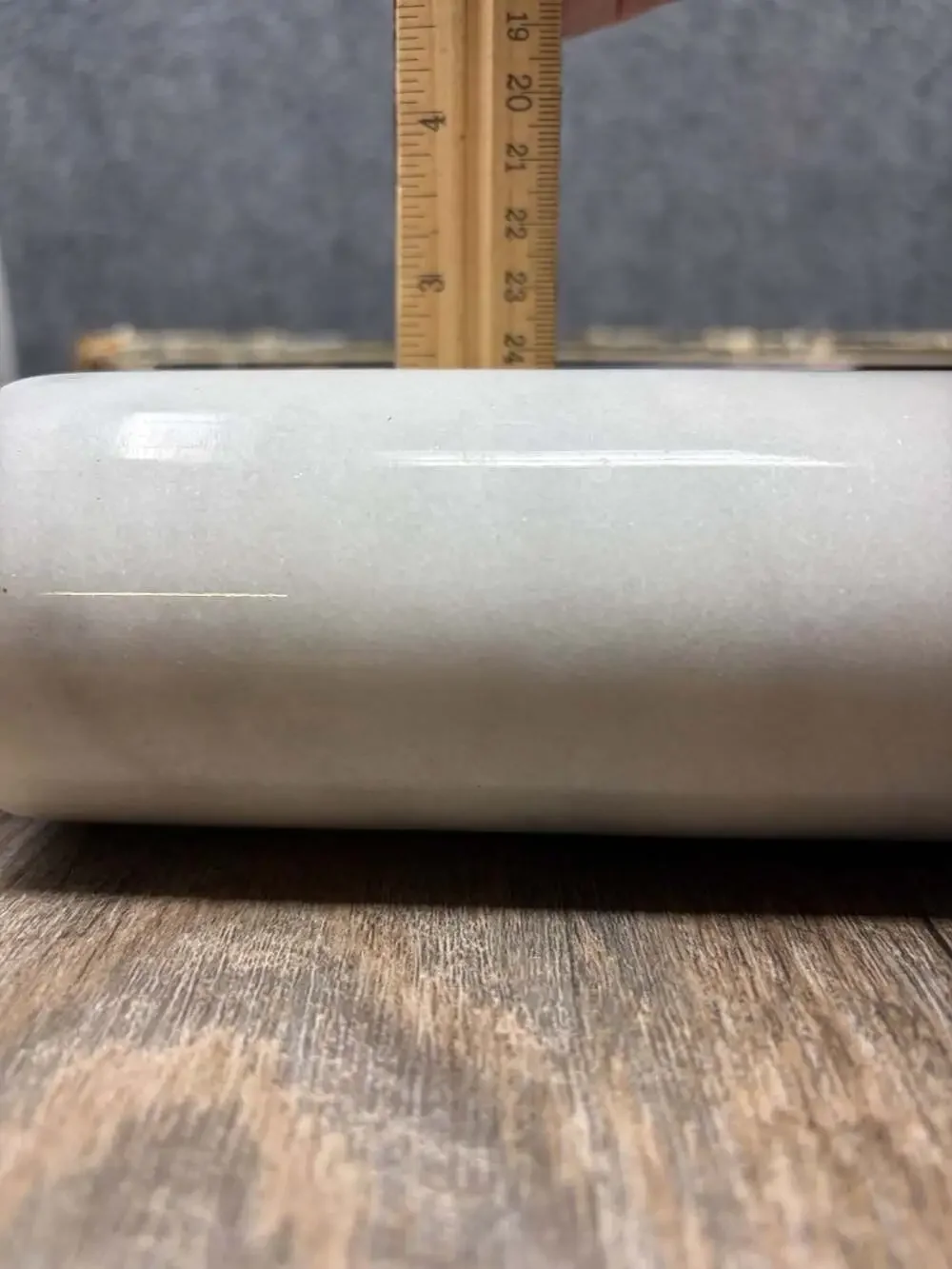 Vintage Chadwick-Miller white Marble Rolling Pin with Wooden Handles heavy 18”